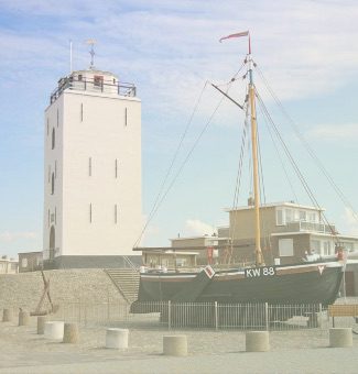 vuurtoren van katwijk strand strandhuisje